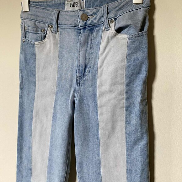PAIGE Stripe Straight Fit Jeans (Size: 25) - Picture 11 of 12